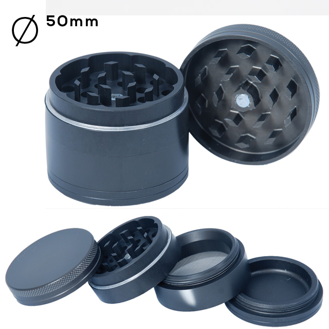 4 Part Aluminium Hard Grinder 50mm Herb Grinders