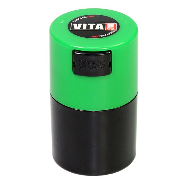 Vitavac 0,06 Ltr. Pocket Solid Black + Light Green Cap