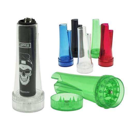MIXED COLORS / 2P PLASTIC SLEEVE GRINDER FOR CLASSIC CLIPPER LIGHTERS