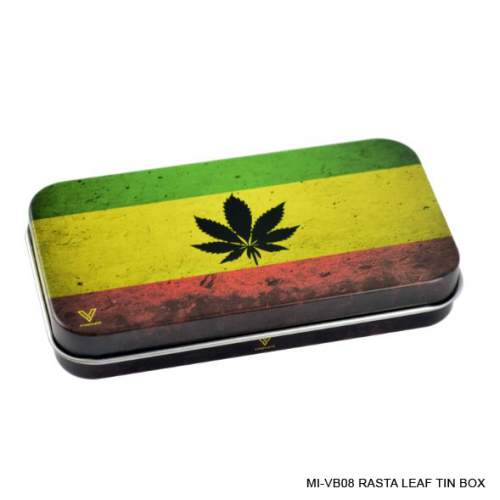 Rasta Leaf Tin Box (12x6cm) Syndicase