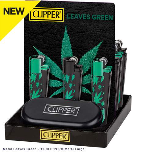 Metal Leaves Green - 12 CLIPPER® Metal Large
