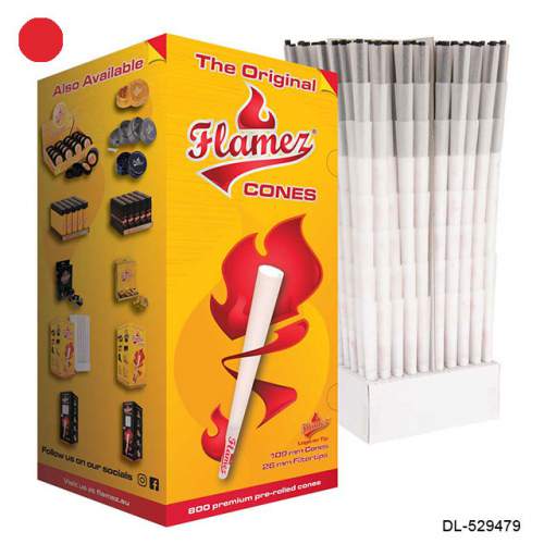 FLAMEZ CONES 109/26MM RED LOGO ON TIP 800PCS