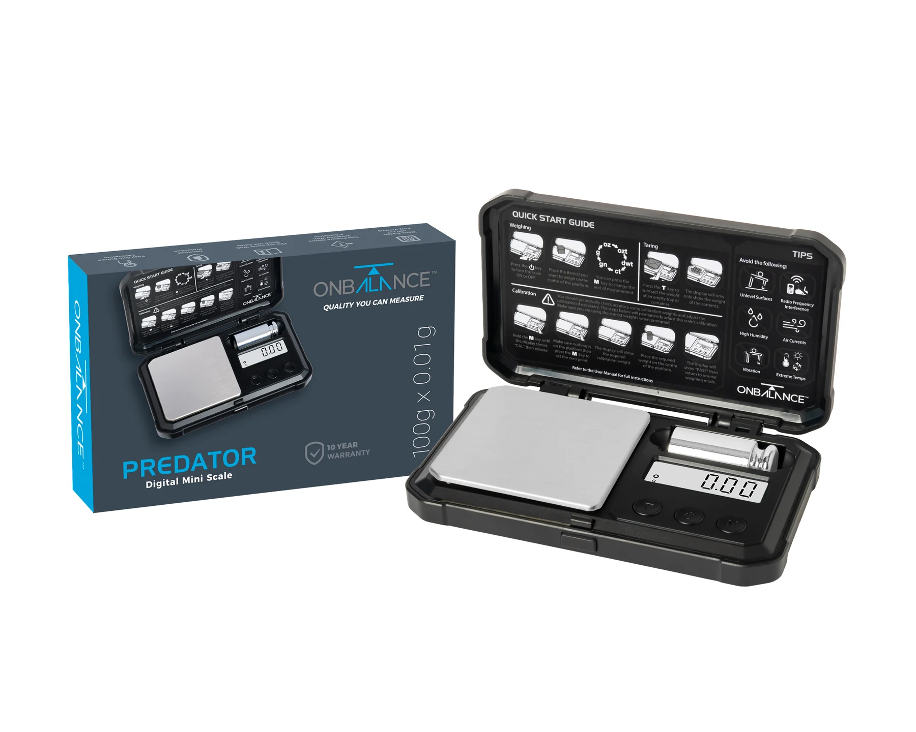 PREDATOR Pocket Scale + 50g Calibration Weight - Black 100g x 0.01g - Image 3