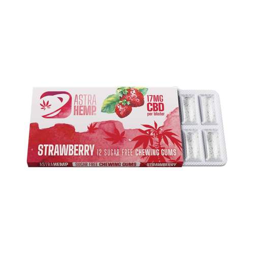 Astra Hemp Strawberry CBD Cannabis Chewing Gum - 24/Display