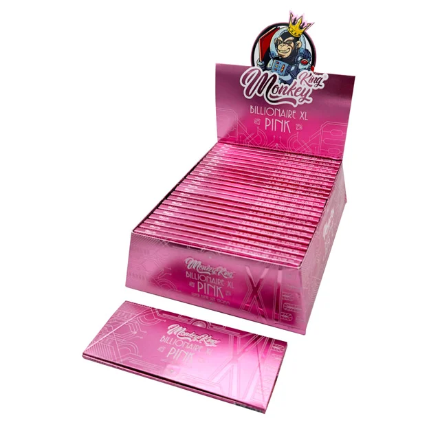 MONKEYKING PINK BILLIONAIRE ROLLING PAPER ULTRA THIN XL 130MM - 24/DISPLAY