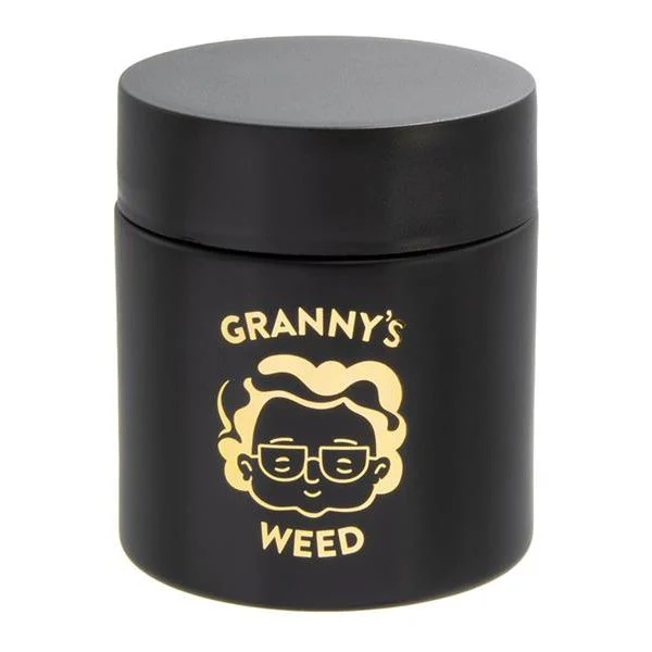 GRANNY'S Stash Jar with UV glass - Black