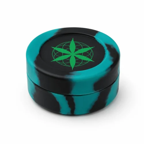 SILICONE JAR - BLUE/BLACK - PLANT OF LIFE