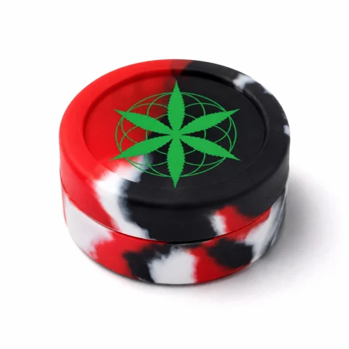 SILICONE JAR - RED/BLACK/WHITE - PLANT OF LIFE