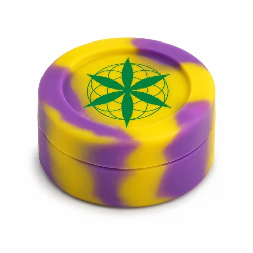 SILICONE JAR - YELLOW/PURPLE - PLANT OF LIFE